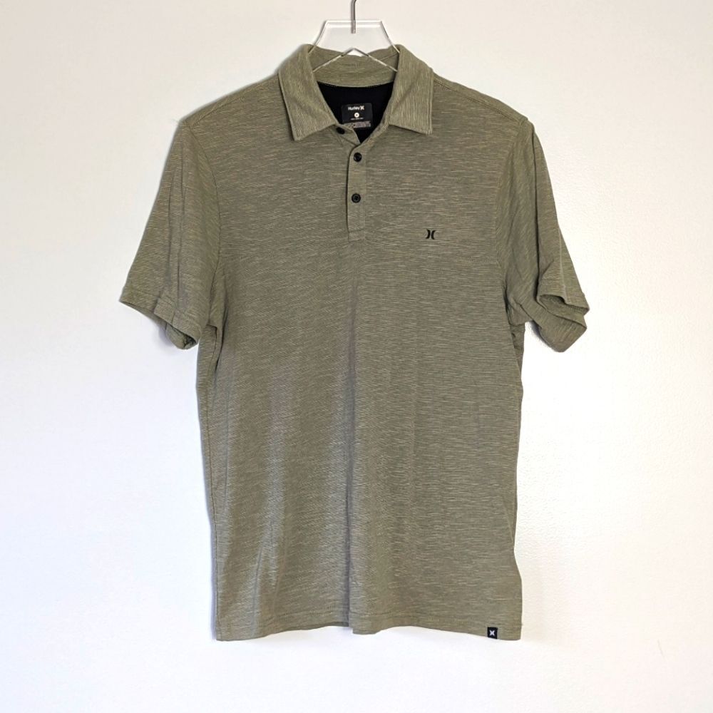 Hurley Green Short Sleeve Polo Shirt Men's Medium